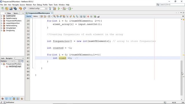 A program to find frequency of each number in an array | Java NetBeans смотреть онлайн