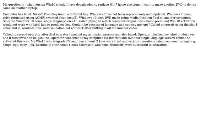 Windows 10 Single Language Edition Fails Activation