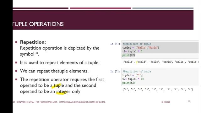 XI CS Tuples in Python By Naresh K Rana KV Alhilal смотреть онлайн