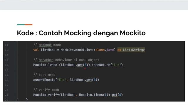 Belajar Kotlin Unit Test - 22 Pengenalan Mocking смотреть онлайн