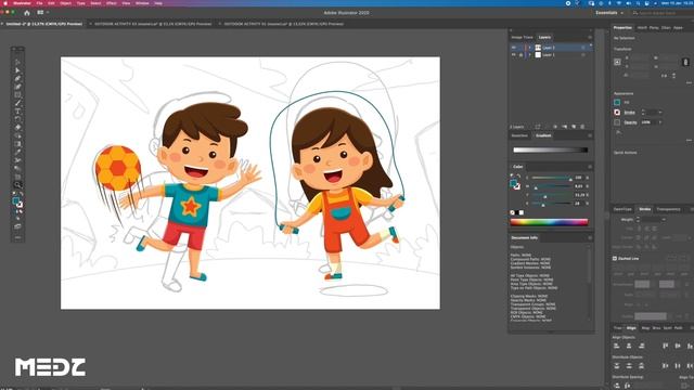 Kids Outdoor Activity 04 with Adobe Illustrator | Sketch to Vector #041 смотреть онлайн