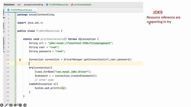 try with resources in java || #exceptionhandling смотреть онлайн