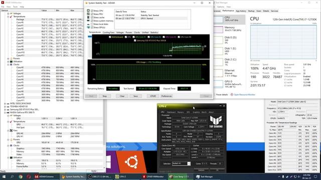 I7 12700k Stres Test, Cooler Arctic Freezer 2 280 #12700 #aio
