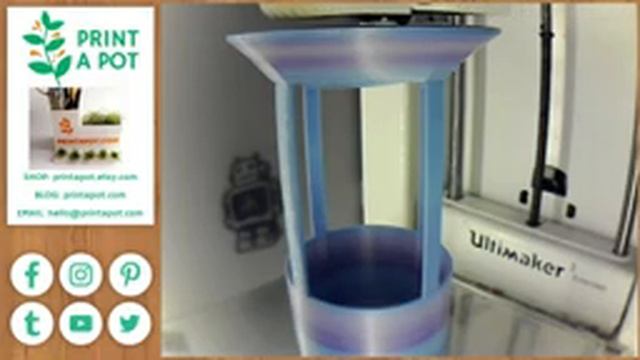 PrintAPot.com - Livestream - Vertical Rocket Planter - 3rd Stage in Pastel Blue-Purple смотреть онлайн