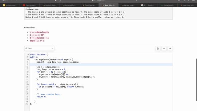 Leetcode Weekly Contest 306 - Node With Highest Edge Score - Leetcode Solutions Hindi FAANG Coding смотреть онлайн