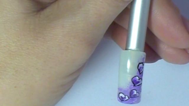Valentine's Day Special 7/10 purple One Stroke Herzen Nail Art Tutorial смотреть онлайн