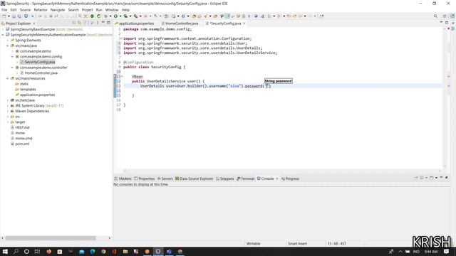 Spring Security In Memory Authentication Example смотреть онлайн