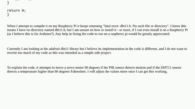 fatal error: dht11.h: No such file or directory смотреть онлайн