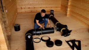 Монтаж дымохода в бане через стену. Дымоход Grill'D