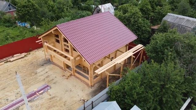 Дом Баня 110 м2 из оцилиндрованного бревна г. Тамбов смотреть онлайн