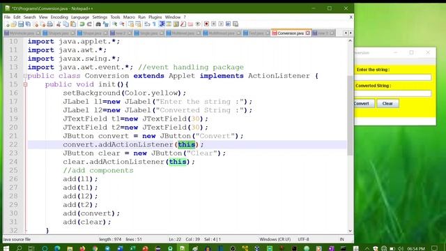 JAVA APPLET | CASE CONVERSION PROGRAM | NETWORK PROGRAMMING смотреть онлайн