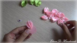 Цветок из лент на резиночке\канзаши\МК