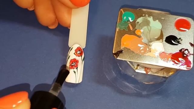 РИСУЕМ МАКИ.ЛЁГКИЙ ДИЗАЙН НОГТЕЙ.FLOWERS NAIL ART смотреть онлайн