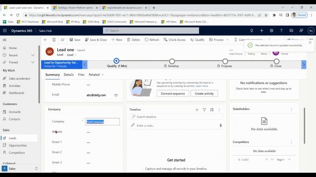 Dynamics 365 Sales Lead Management | Lead Scoring | Lead to Opportunity Sales Process смотреть онлайн