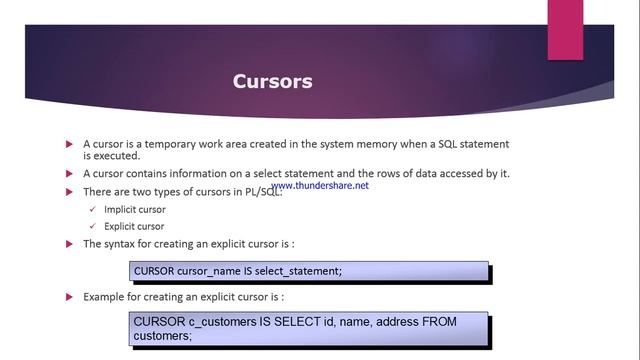 PL/SQL Tutorial 9: What is Cursor? what are the Types of Cursors? смотреть онлайн