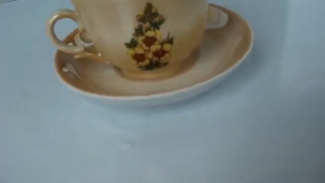 Кофейная пара чашка с блюдцем. Цветы. Клеймо Городницкий (Городница). СССР MOV05328 смотреть онлайн