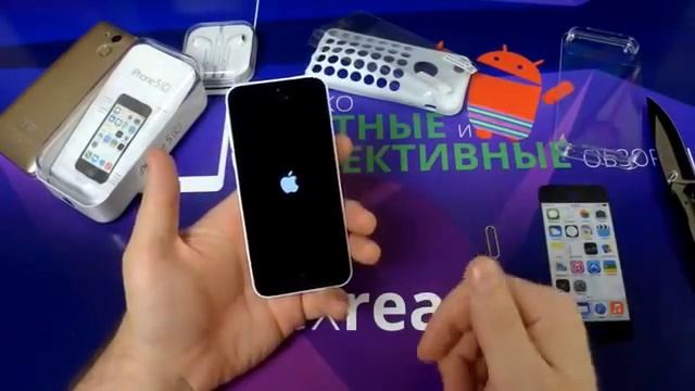 iPhone 5c оригинальный смартфон из Китая за 180$, коробочная версия на 16GB смотреть онлайн