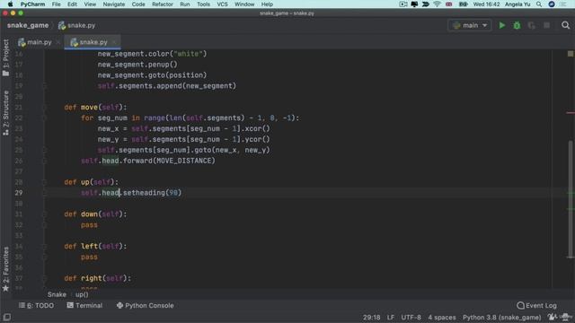 Day 20 - Build the Snake Game Part 1_ Animation & Coordina5 How to Control the Snake with a Keypress смотреть онлайн