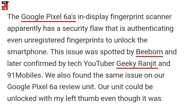 Google Pixel 6a’s Fingerprint Scanner Has a Security Bug смотреть онлайн