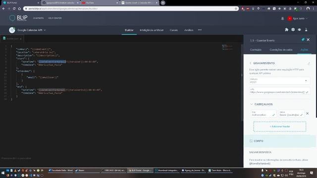 Integration Google Calendar Api with Blip (Chatbot) смотреть онлайн