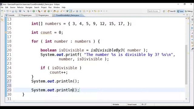 count divisible by 3 in java смотреть онлайн