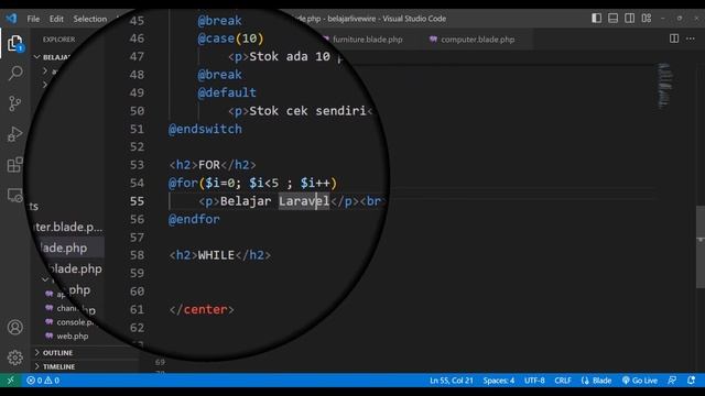 #6 Belajar Laravel 10, Livewire 2, Bootstrap 5 - Penjelasan View Part 2 : Blade Template смотреть онлайн
