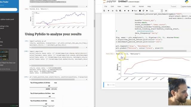 zipline-trader Using pyfolio смотреть онлайн