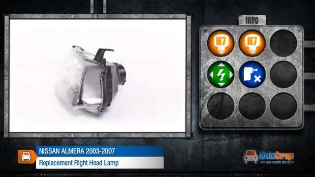 Replacement Right Head Lamp: Nissan Almera 2003-2007 смотреть онлайн