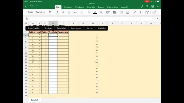 Erklärfilm Excel am iPad WENN und Multiplikation смотреть онлайн