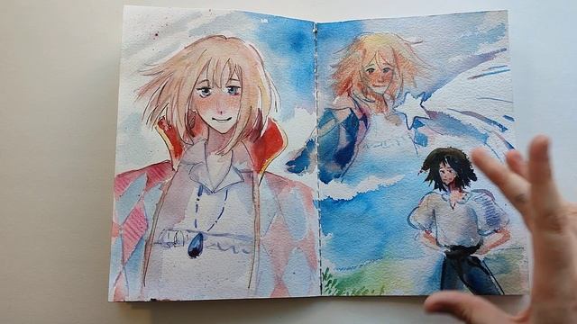 обзор на акварельный скетчбук! геншин, секай, аниме | скетчбук 45 смотреть онлайн