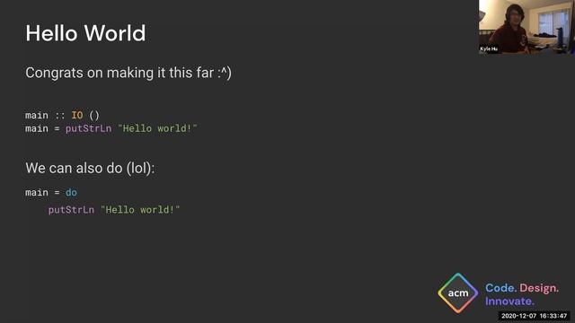 Intro to Haskell 3 | Fall 2020 смотреть онлайн