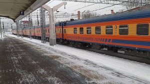 Отправление ЭП2К с поездом "Мегаполис". Ленинградский вокзал.