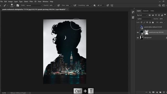 How to Make Double Exposure in Adobe Photoshop CC 2023 - Photoshop tutorial смотреть онлайн