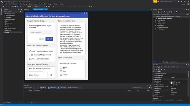 Dark & Light Themes For Your Windows Forms With Google's Material Design  | C# Tutorial