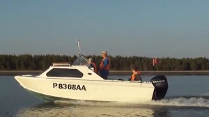 Катер Москва 2 и Mercury 60 efi по волне