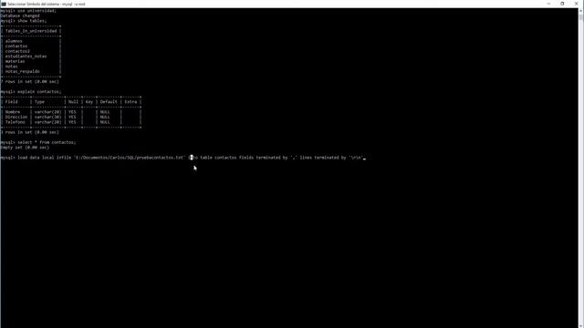MySQL Consola - Importar datos - Video 77 смотреть онлайн
