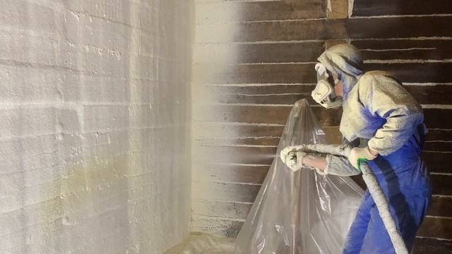 Утепление деревянных стен пеной ппу Ревреспрей. смотреть онлайн