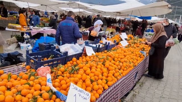 Идём на турецкий рынок в Фетхие за натуральными продуктами. Где и когда работают рынки города. смотреть онлайн