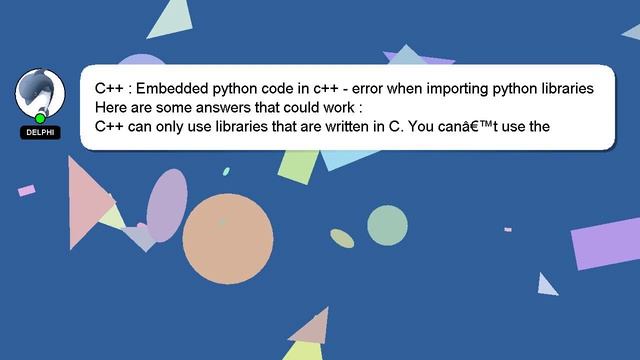 C++ : Embedded python code in c++ - error when importing python libraries смотреть онлайн