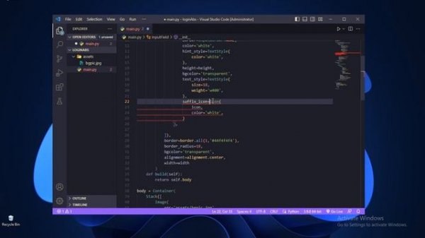 Python Flet Web Login Page design | flutter python