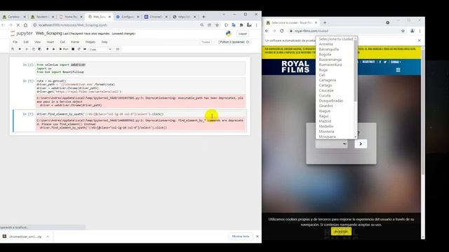Python - Selenium con Beautiful Soup para web Scraping pagina de películas - Parte 1 смотреть онлайн