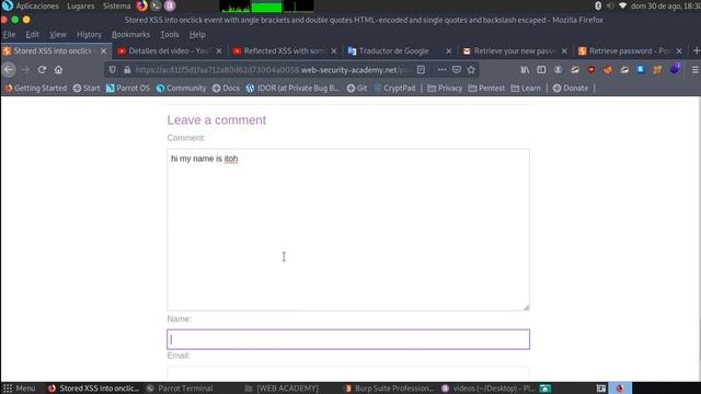 Stored XSS into onclick event with angle brackets and double quotes HTML-encoded and single quotes смотреть онлайн