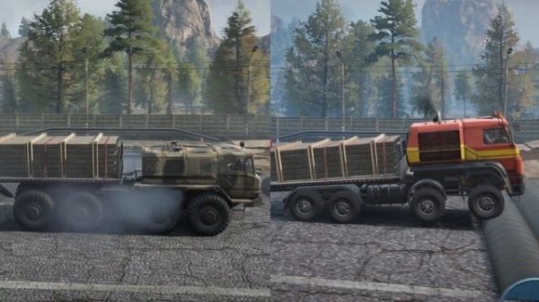 SnowRunner ZiKZ 605R против Azov 64131