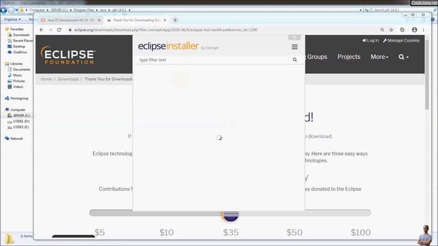 Install Eclipse IDE 2020-06 with Java 14 on Windows for Absolute Beginner смотреть онлайн