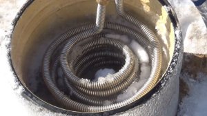 Плавление снега при минус 11 с помощью солнечного концентратора