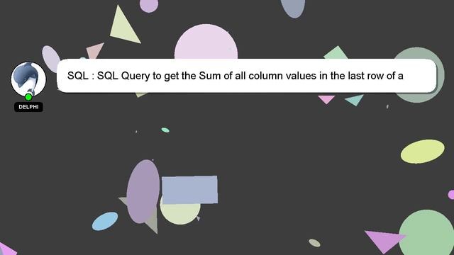SQL : SQL Query to get the Sum of all column values in the last row of a resultset along with row s смотреть онлайн