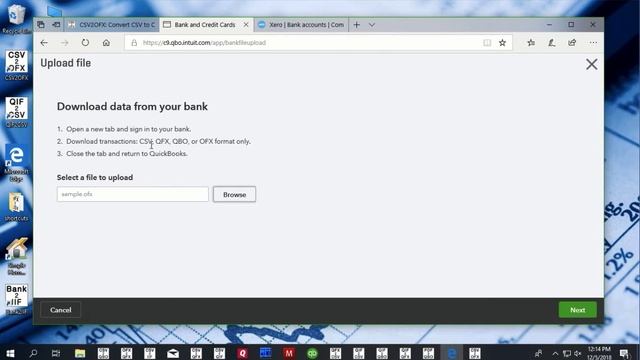 Convert CSV to OFX and import into QB Online, Xero (CSV2OFX Windows) смотреть онлайн