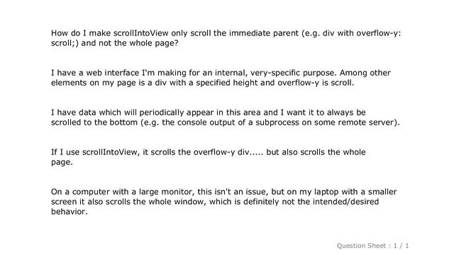 HTML : Javascript scrollIntoView only in immediate parent смотреть онлайн