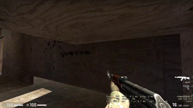 CS:GO Gun Range w/ AK-47 in 0:18.0 (128 tick) смотреть онлайн