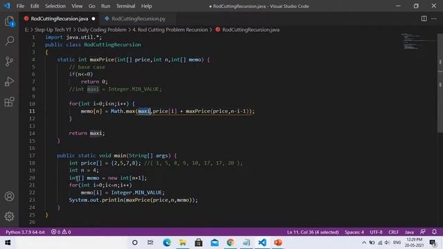 Rod Cutting Problem | Dynamic Programming | Java | Python | Tamil смотреть онлайн